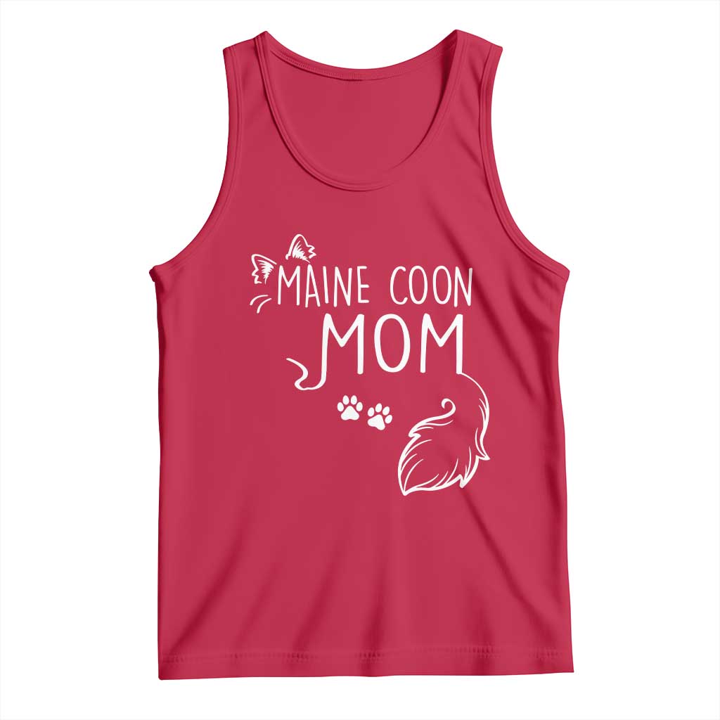Maine Coon Mom Tank Top Large Breed Cat Lover Silhouette Gift