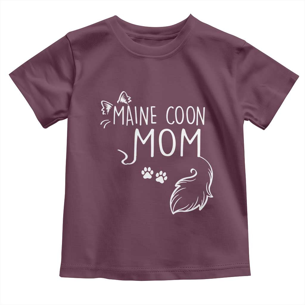 Maine Coon Mom Toddler T Shirt Large Breed Cat Lover Silhouette Gift