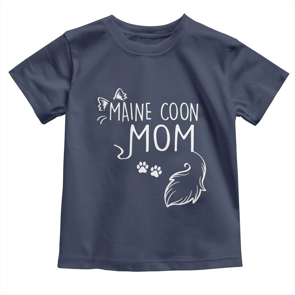 Maine Coon Mom Toddler T Shirt Large Breed Cat Lover Silhouette Gift