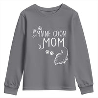 Maine Coon Mom Youth Sweatshirt Large Breed Cat Lover Silhouette Gift