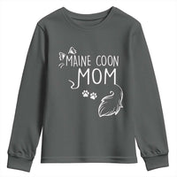 Maine Coon Mom Youth Sweatshirt Large Breed Cat Lover Silhouette Gift