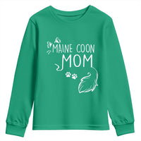 Maine Coon Mom Youth Sweatshirt Large Breed Cat Lover Silhouette Gift