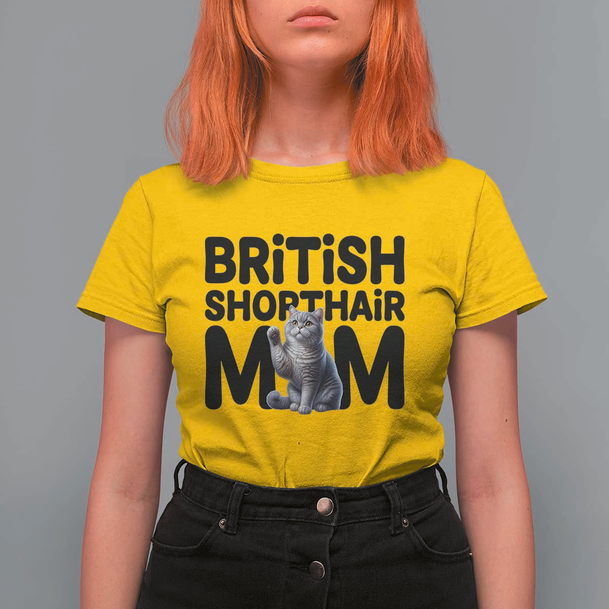 British Shorthair Mom Life T Shirt For Women Mothers Day Cat Mom Gift