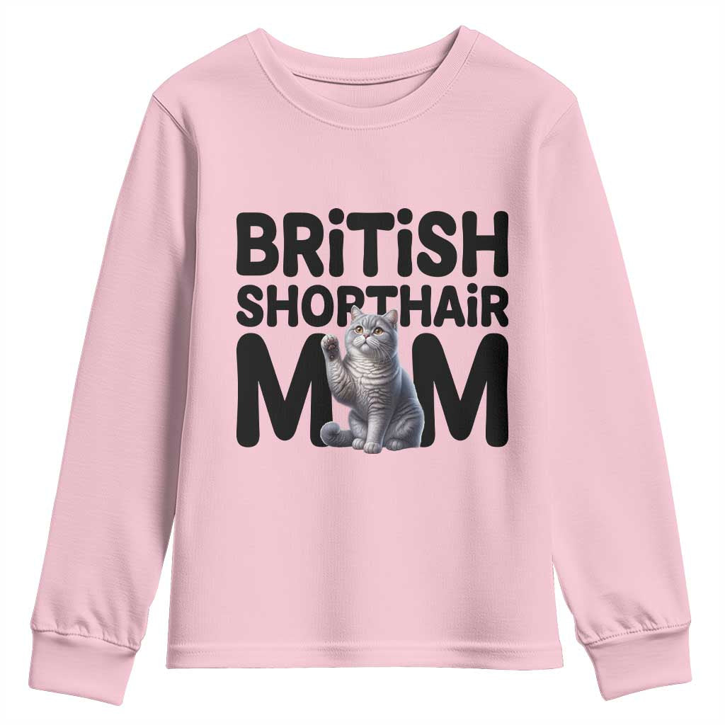 British Shorthair Mom Life Youth Sweatshirt Mothers Day Cat Mom Gift