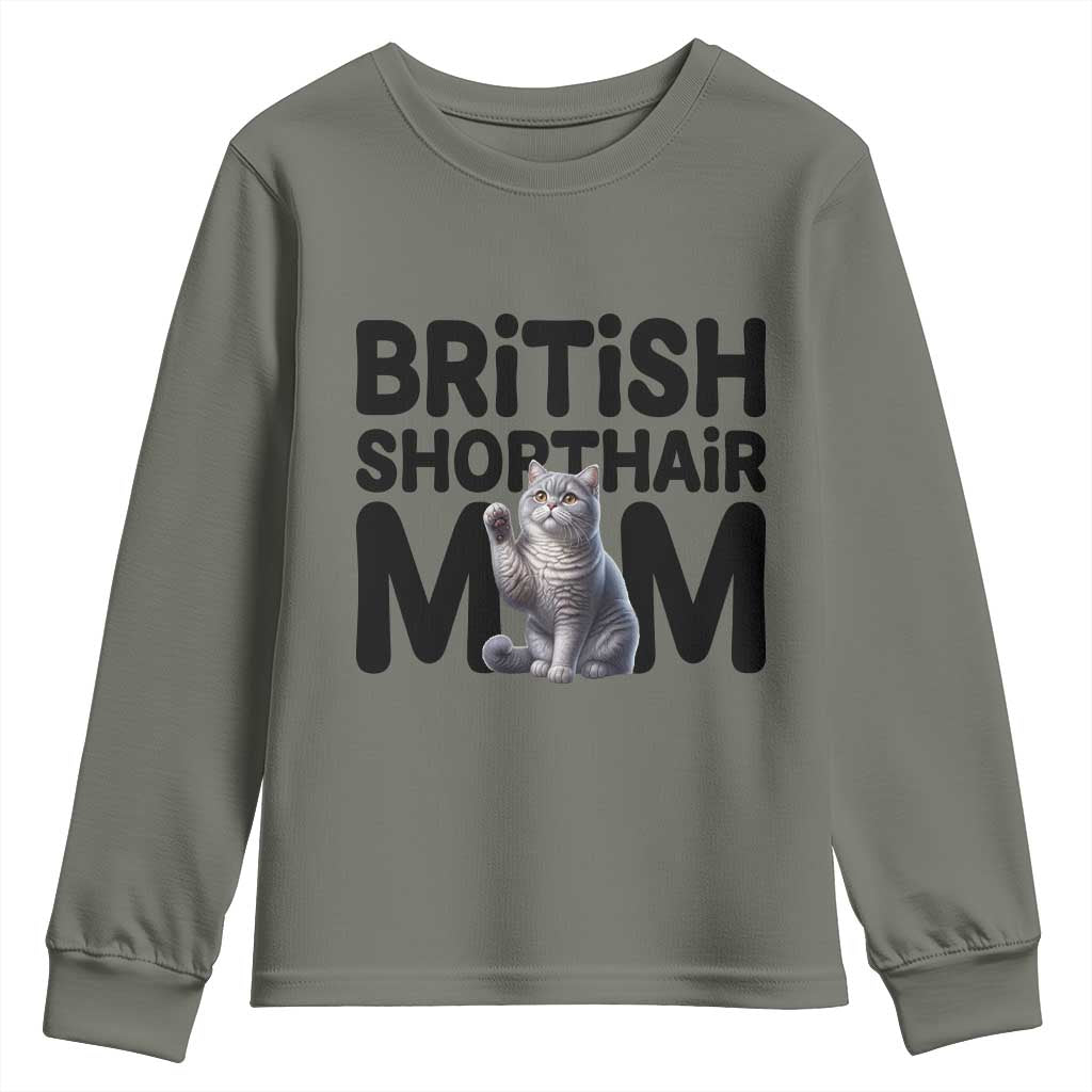 British Shorthair Mom Life Youth Sweatshirt Mothers Day Cat Mom Gift