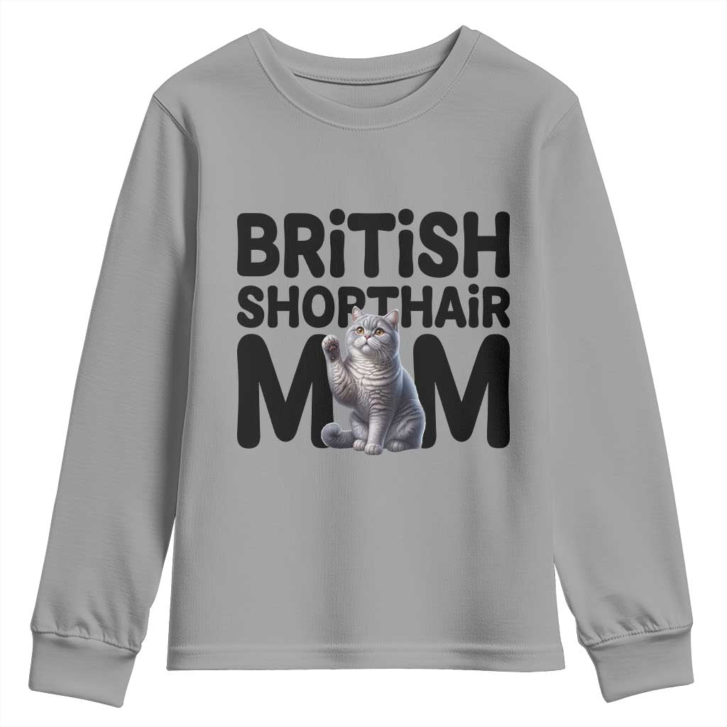 British Shorthair Mom Life Youth Sweatshirt Mothers Day Cat Mom Gift