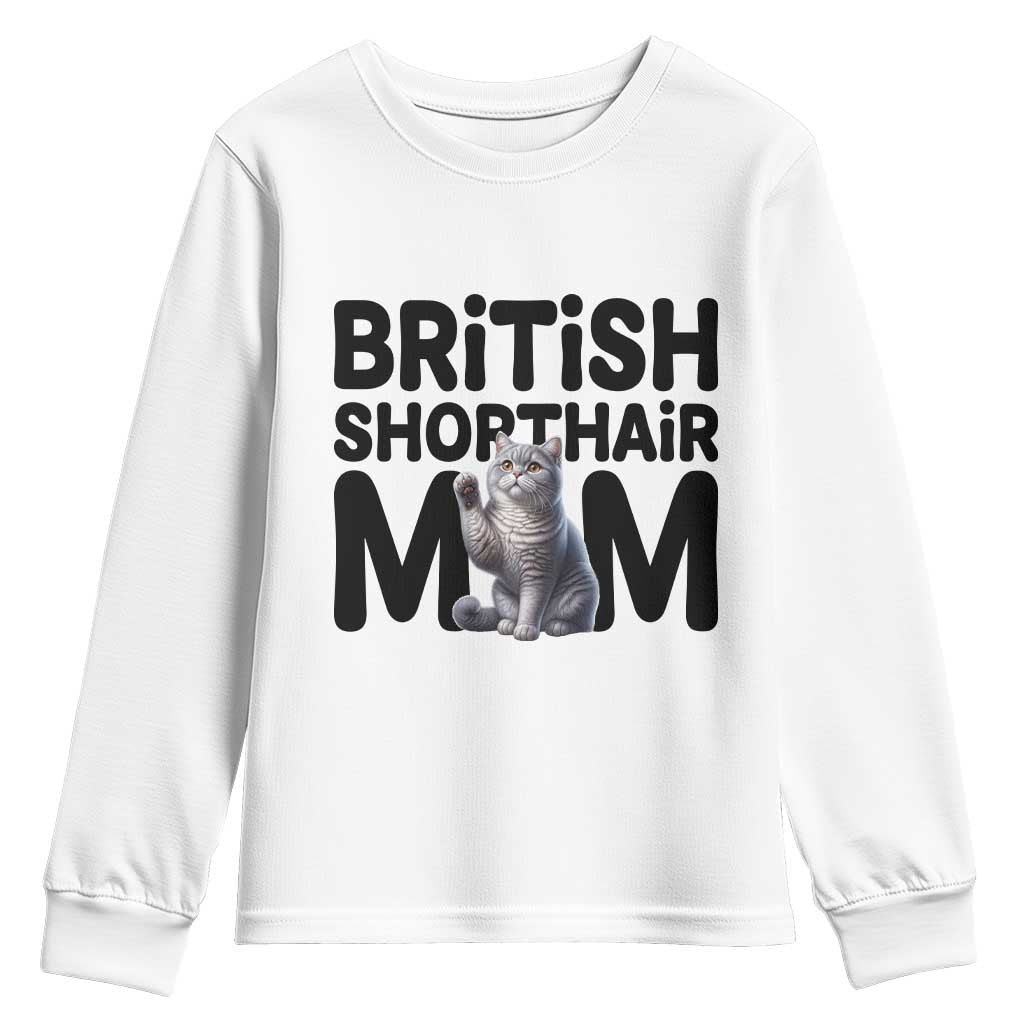 British Shorthair Mom Life Youth Sweatshirt Mothers Day Cat Mom Gift