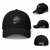 Cute British Shorthair Cat Peeking Through Cracked Wall Baseball Cap