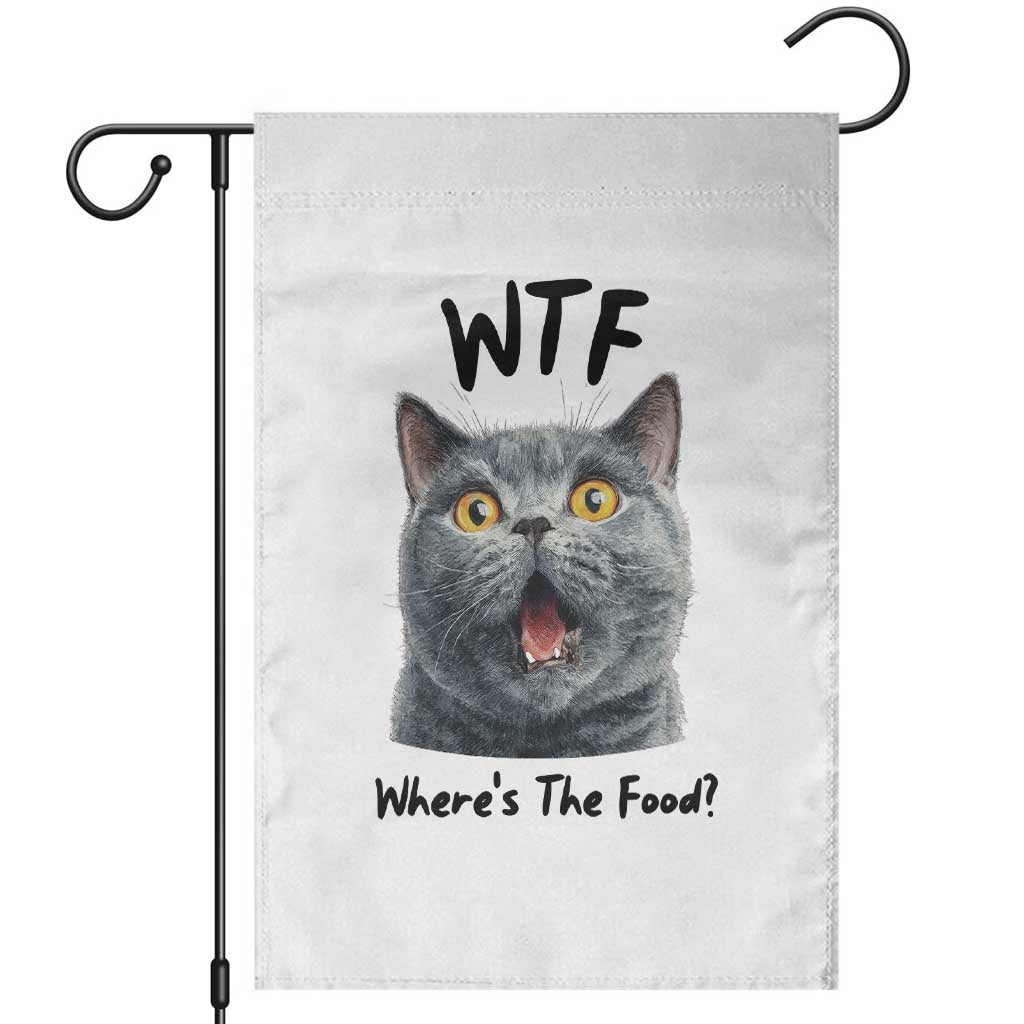 Funny Shocked British Shorthair Cat Garden Flag Where Is The Food