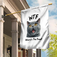 Funny Shocked British Shorthair Cat Garden Flag Where Is The Food