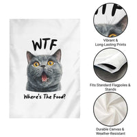 Funny Shocked British Shorthair Cat Garden Flag Where Is The Food