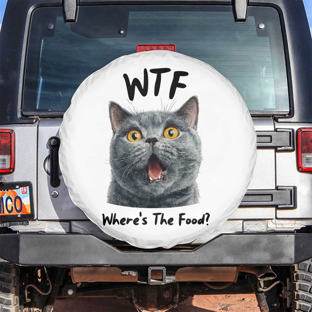 Funny Shocked British Shorthair Cat Spare Tire Cover Where Is The Food
