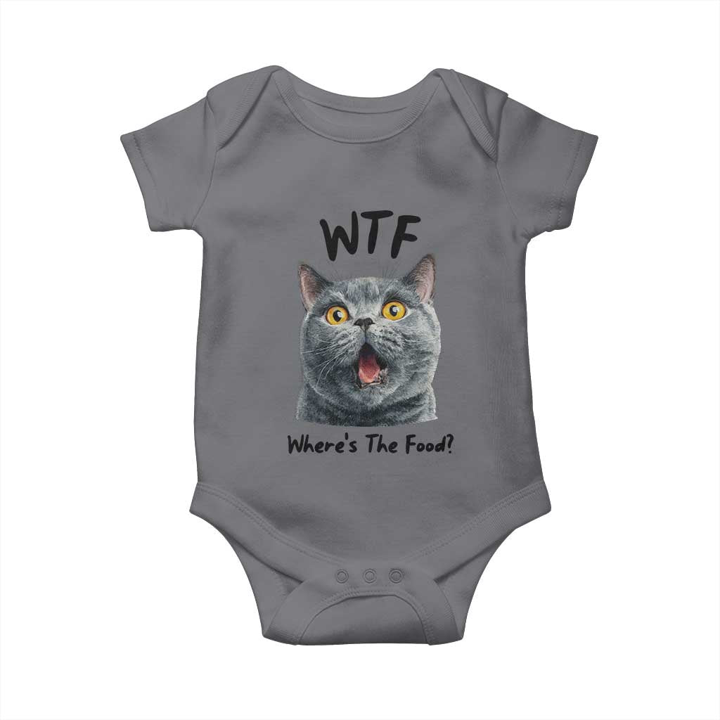 Funny Shocked British Shorthair Cat Baby Onesie Where Is The Food