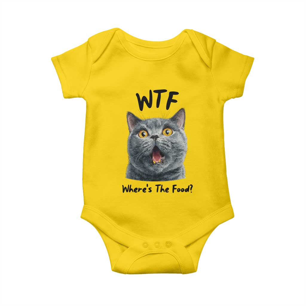 Funny Shocked British Shorthair Cat Baby Onesie Where Is The Food