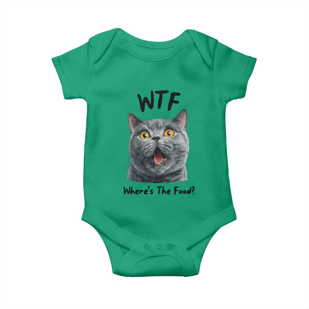 Funny Shocked British Shorthair Cat Baby Onesie Where Is The Food