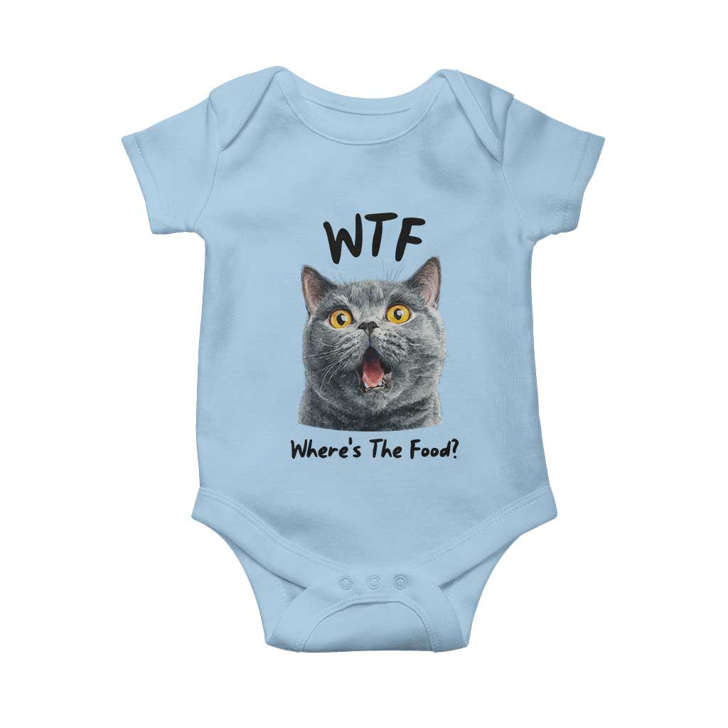 Funny Shocked British Shorthair Cat Baby Onesie Where Is The Food