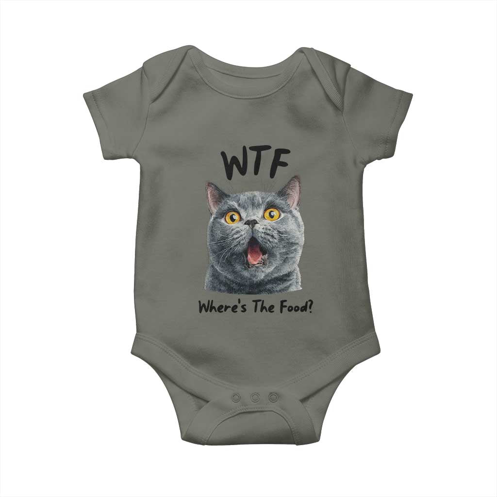 Funny Shocked British Shorthair Cat Baby Onesie Where Is The Food