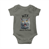 Funny Shocked British Shorthair Cat Baby Onesie Where Is The Food