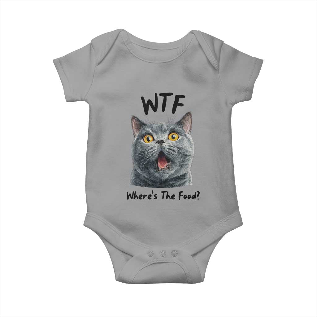 Funny Shocked British Shorthair Cat Baby Onesie Where Is The Food