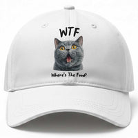 Funny Shocked British Shorthair Cat Baseball Cap Where Is The Food