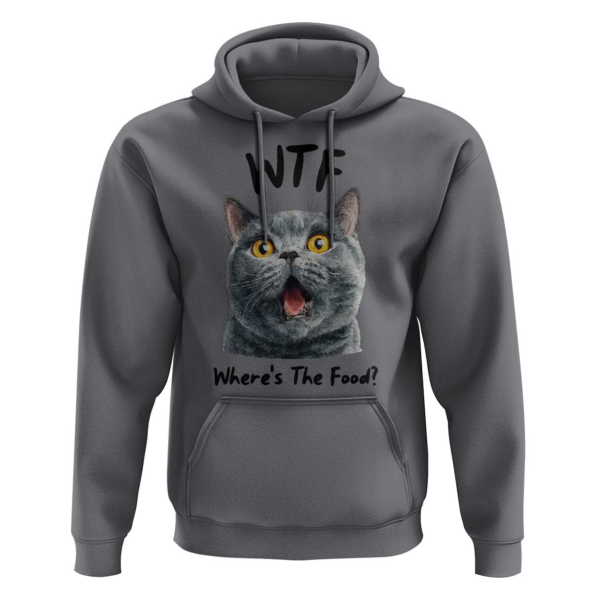 Funny Shocked British Shorthair Cat Hoodie Where Is The Food