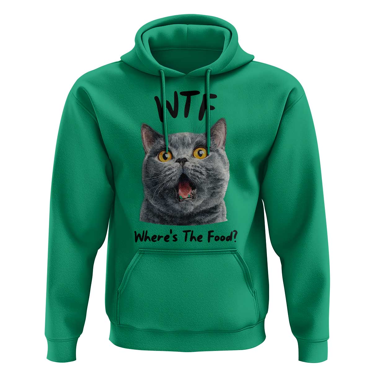 Funny Shocked British Shorthair Cat Hoodie Where Is The Food