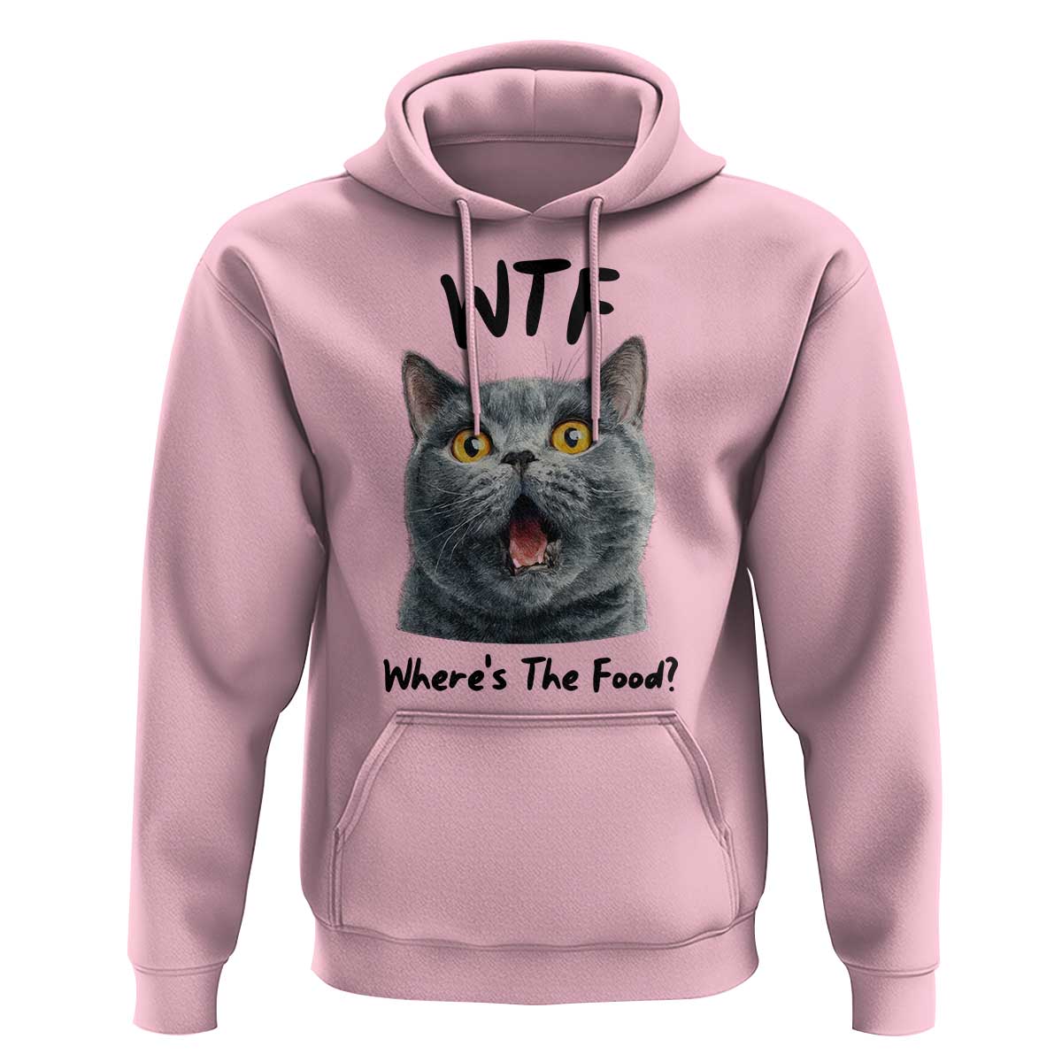 Funny Shocked British Shorthair Cat Hoodie Where Is The Food