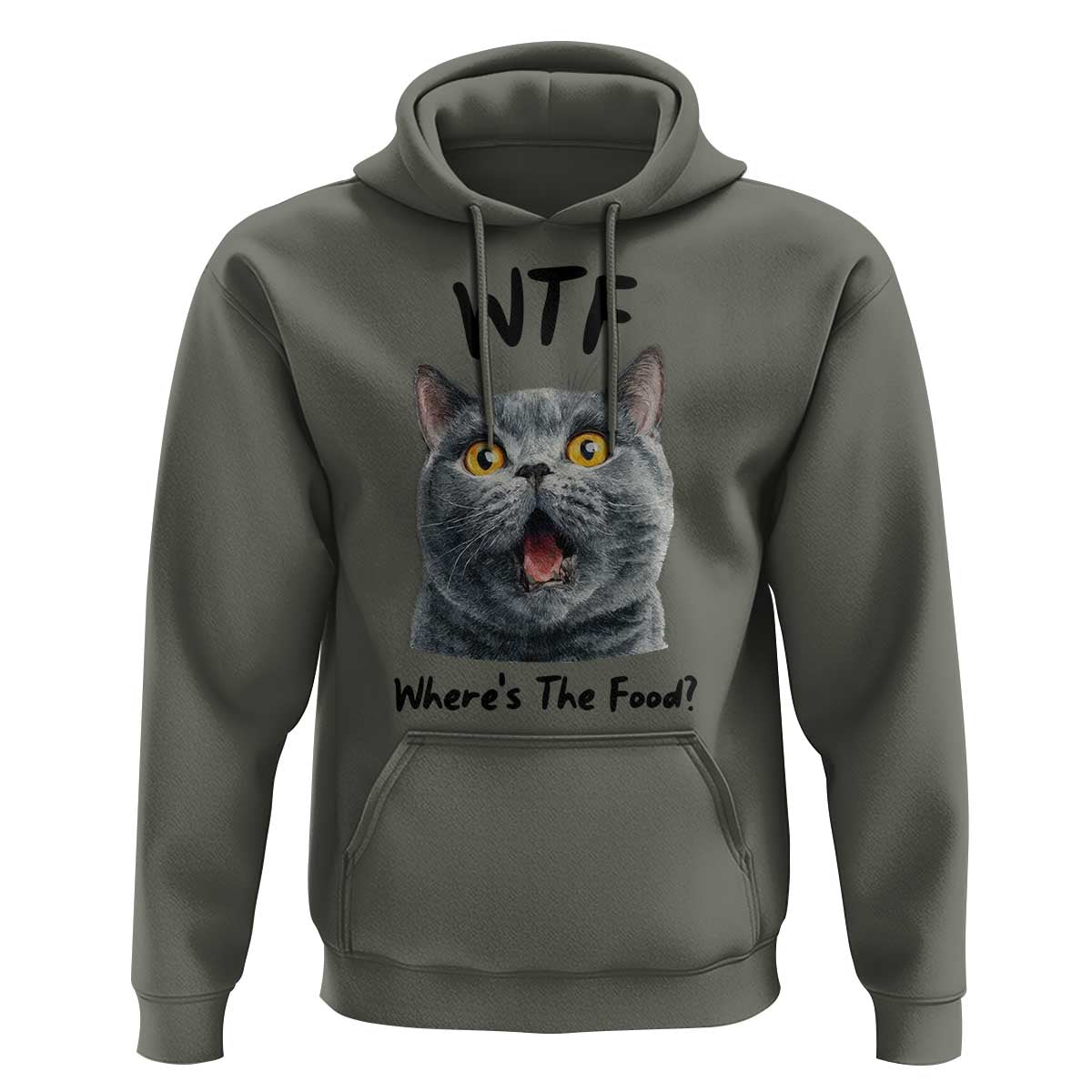 Funny Shocked British Shorthair Cat Hoodie Where Is The Food