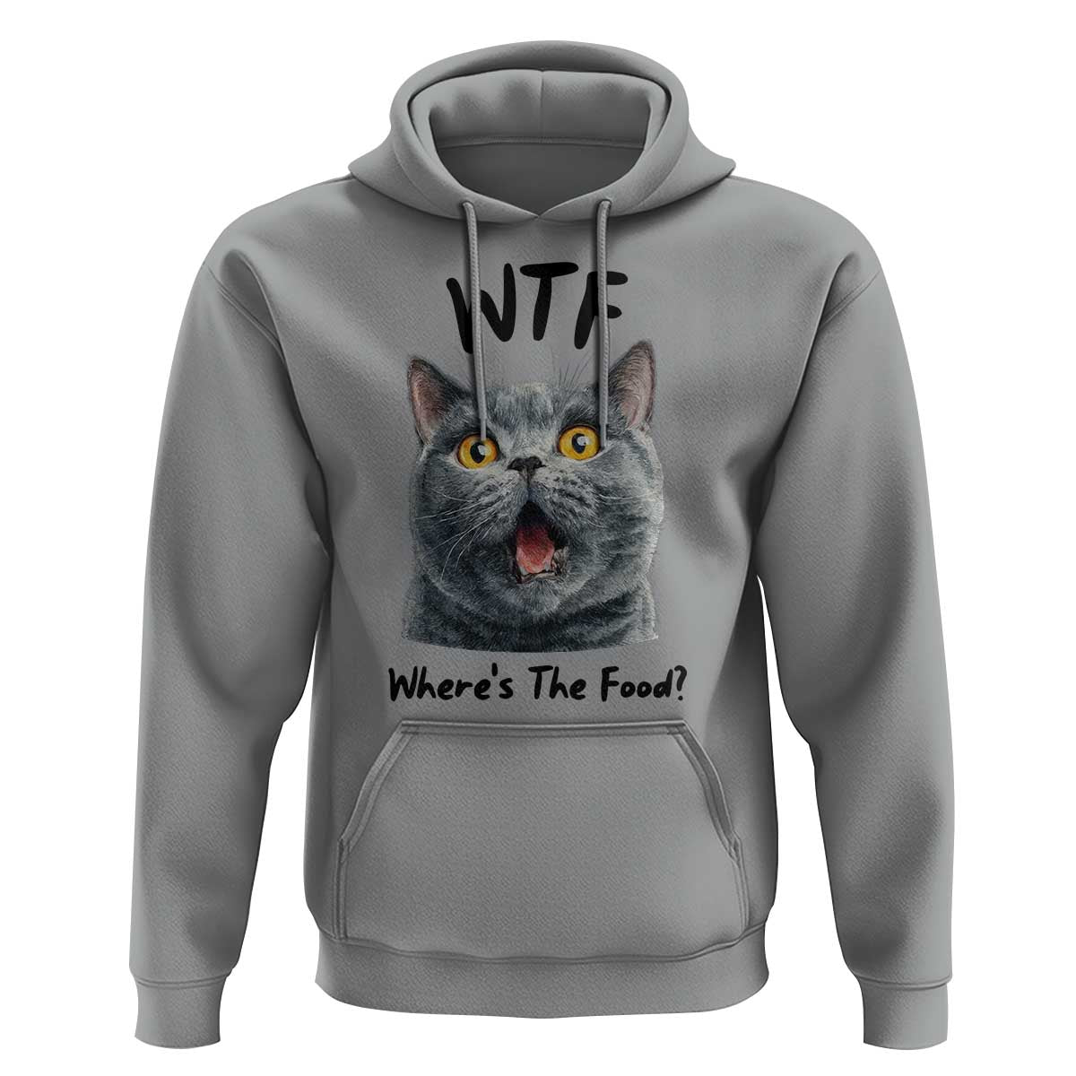 Funny Shocked British Shorthair Cat Hoodie Where Is The Food
