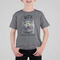 Funny Shocked British Shorthair Cat T Shirt For Kid Where Is The Food