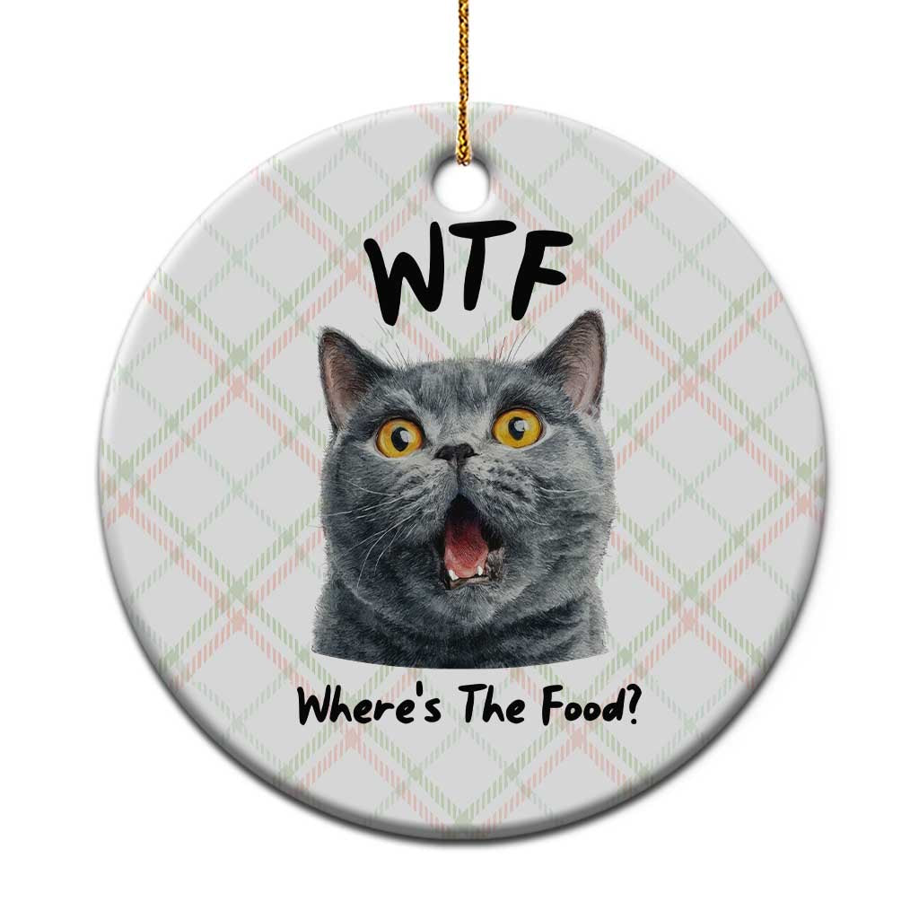 Funny Shocked British Shorthair Cat Ceramic Ornament Where Is The Food