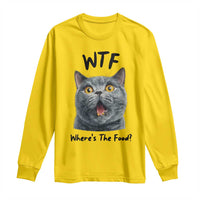 Funny Shocked British Shorthair Cat Long Sleeve Shirt Where Is The Food
