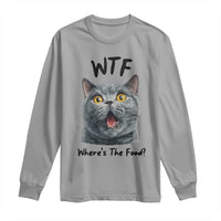 Funny Shocked British Shorthair Cat Long Sleeve Shirt Where Is The Food