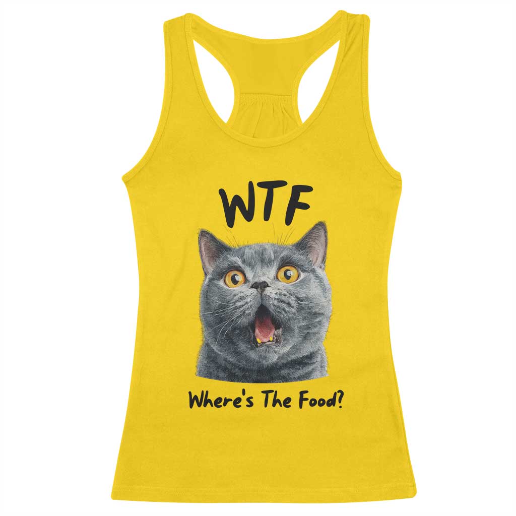 Funny Shocked British Shorthair Cat Racerback Tank Top Where Is The Food
