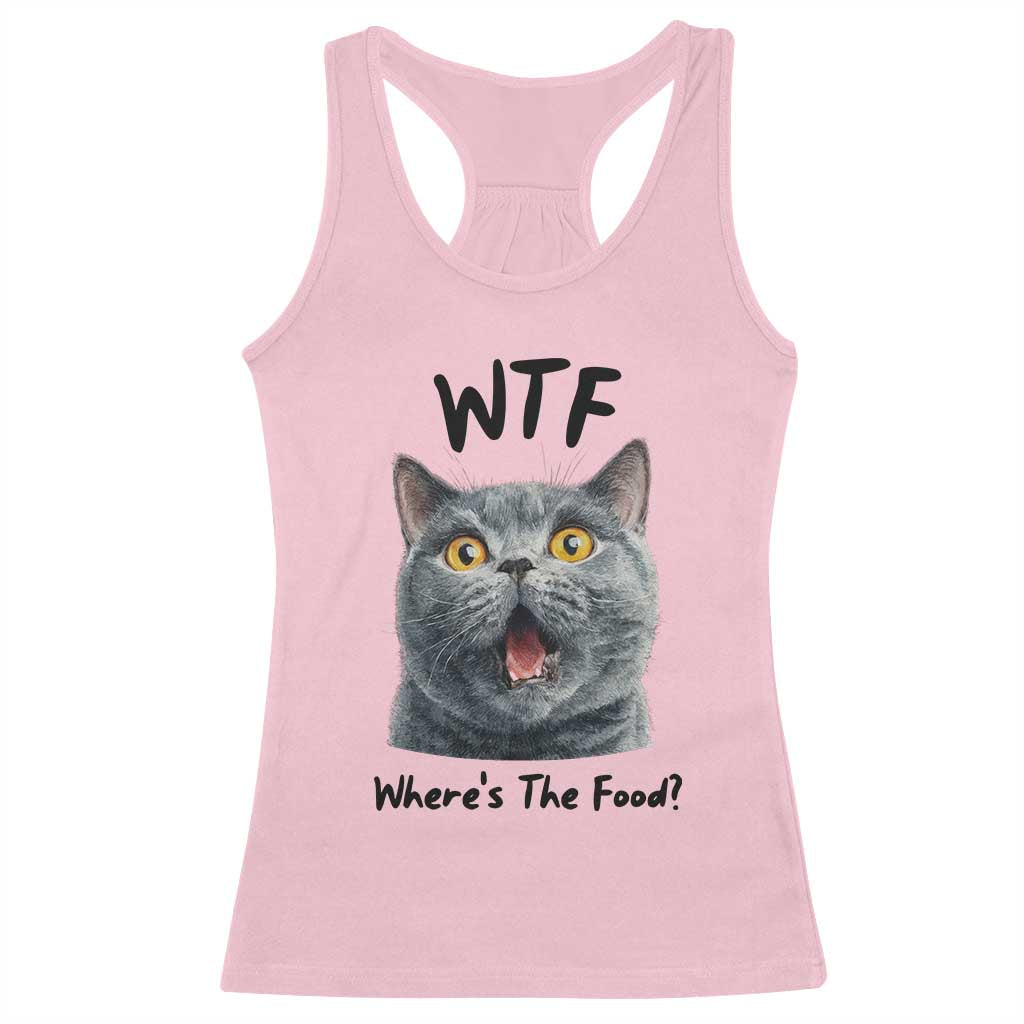 Funny Shocked British Shorthair Cat Racerback Tank Top Where Is The Food