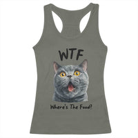 Funny Shocked British Shorthair Cat Racerback Tank Top Where Is The Food