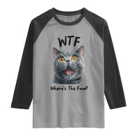 Funny Shocked British Shorthair Cat Raglan Shirt Where Is The Food