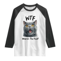 Funny Shocked British Shorthair Cat Raglan Shirt Where Is The Food