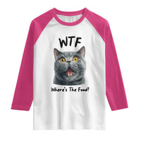 Funny Shocked British Shorthair Cat Raglan Shirt Where Is The Food