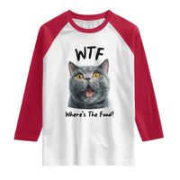 Funny Shocked British Shorthair Cat Raglan Shirt Where Is The Food