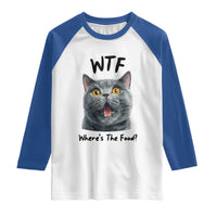 Funny Shocked British Shorthair Cat Raglan Shirt Where Is The Food