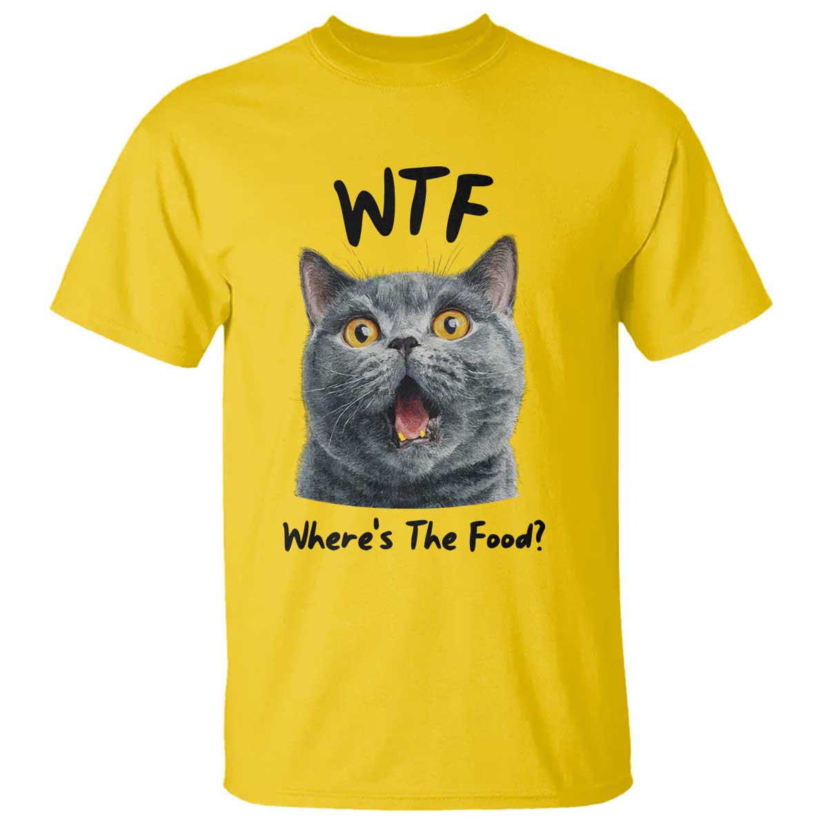 Funny Shocked British Shorthair Cat T Shirt Where Is The Food