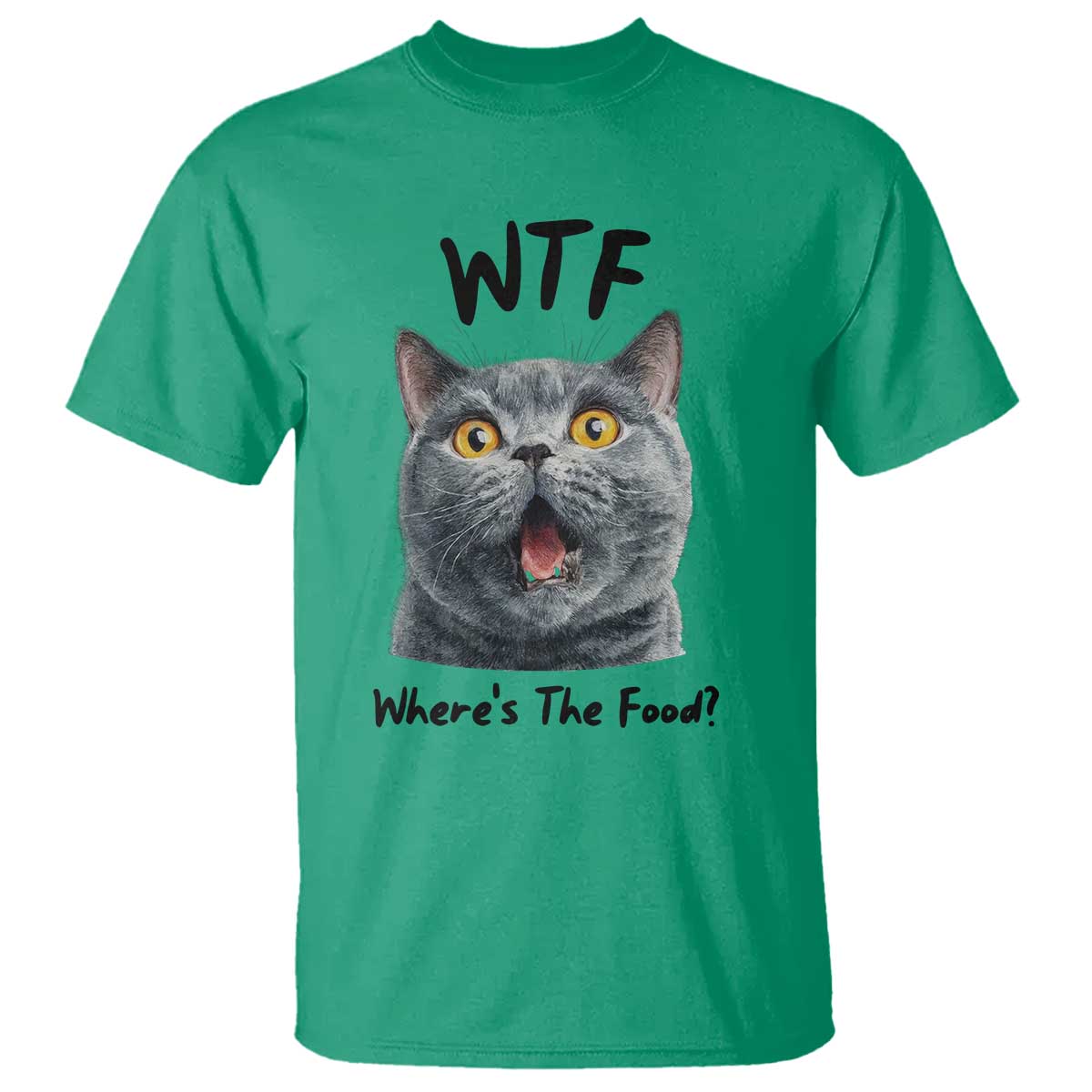 Funny Shocked British Shorthair Cat T Shirt Where Is The Food