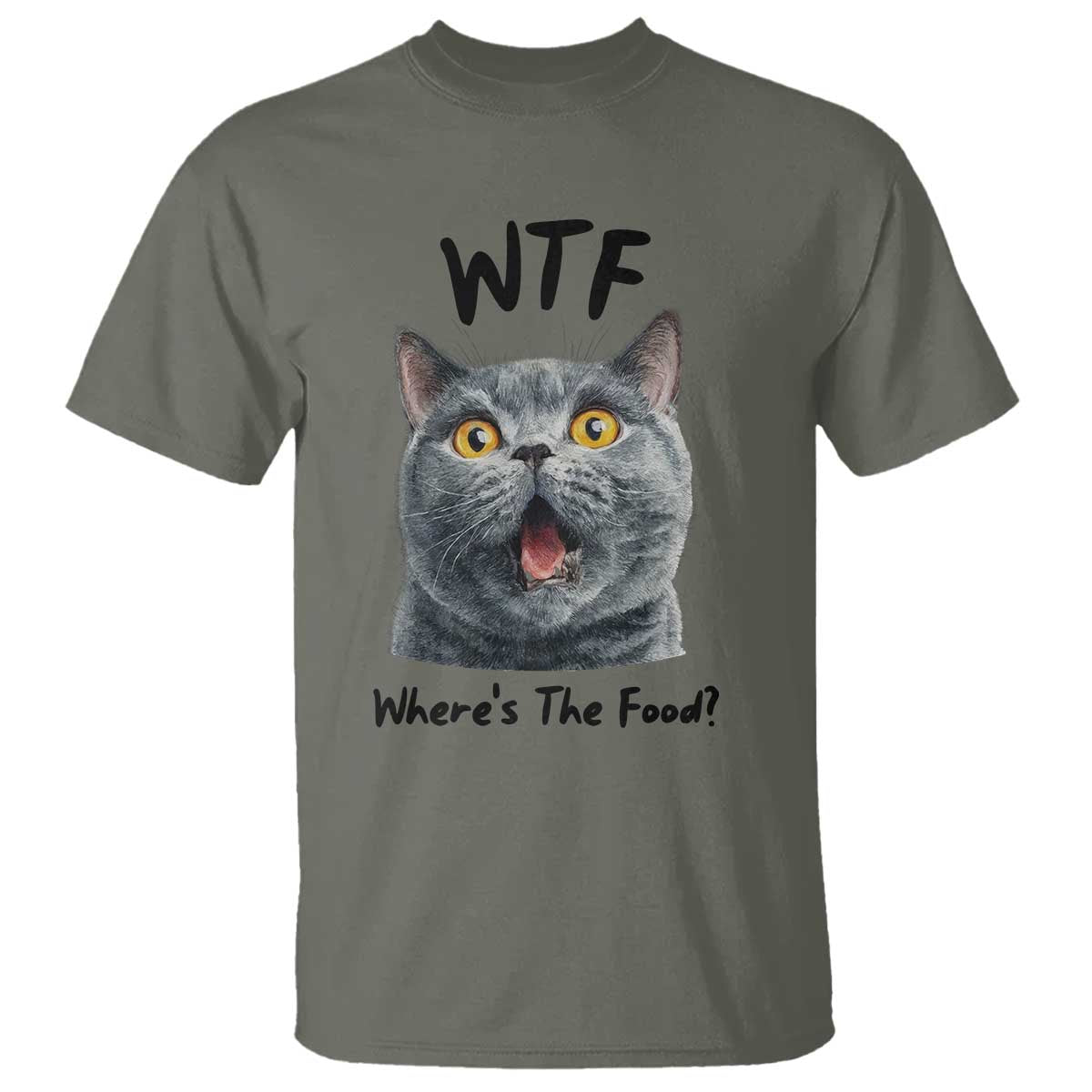 Funny Shocked British Shorthair Cat T Shirt Where Is The Food