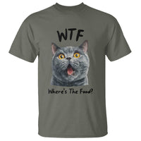 Funny Shocked British Shorthair Cat T Shirt Where Is The Food