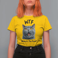 Funny Shocked British Shorthair Cat T Shirt For Women Where Is The Food