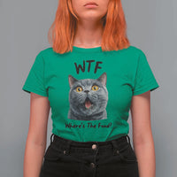 Funny Shocked British Shorthair Cat T Shirt For Women Where Is The Food