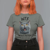 Funny Shocked British Shorthair Cat T Shirt For Women Where Is The Food