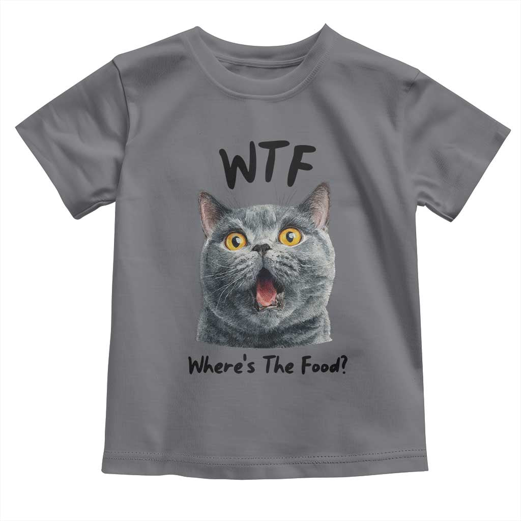 Funny Shocked British Shorthair Cat Toddler T Shirt Where Is The Food