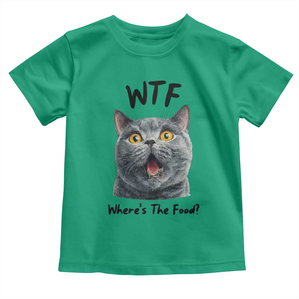 Funny Shocked British Shorthair Cat Toddler T Shirt Where Is The Food